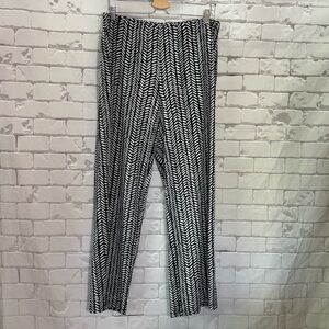 AB Studio Black and White Geometric Trousers